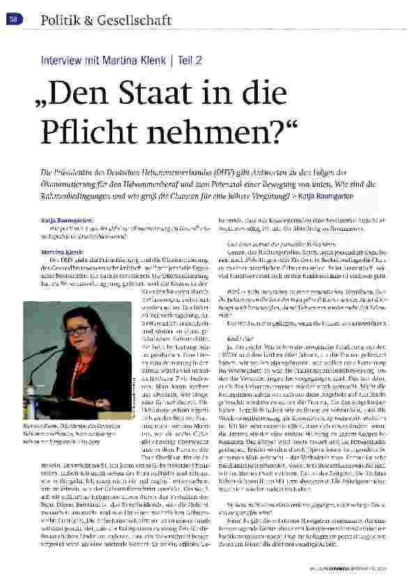 Vorschauseite 1: Interview mit Martina Klenk I Teil 2 Den Staat in die Pflicht nehmen?