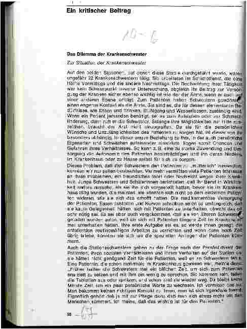 Vorschauseite 1: Das Dilemma der Krankenschwester