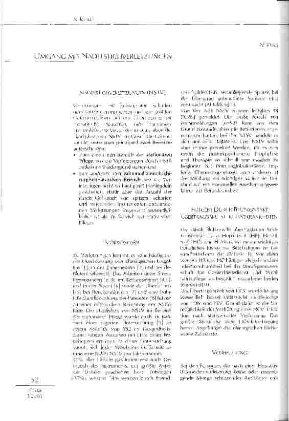 Vorschauseite 1: Umgang mit Nadelstichverletzungen