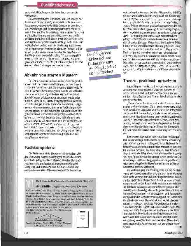 Vorschauseite 4: Qualitätssicherung in der Pflege Eine Chance zur Standortbestimmung und zum Leistungsnachweis für die Pflege