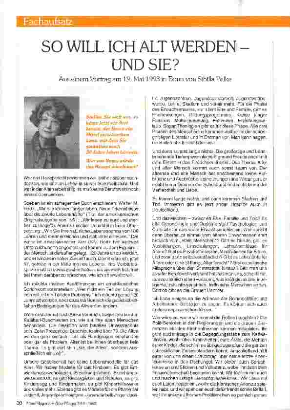Vorschauseite 1: SO WILL ICH ALT WERDEN UND SIE?