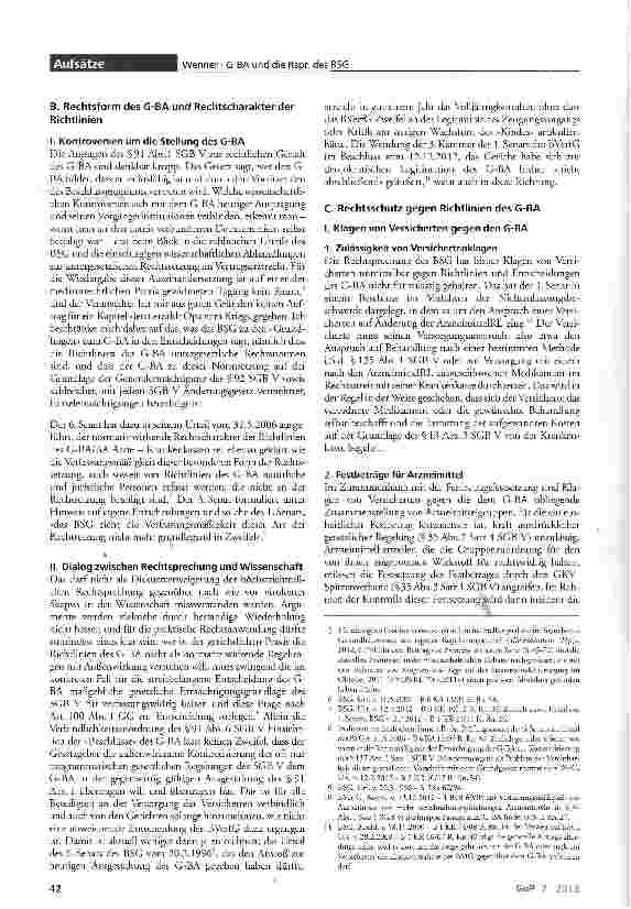 Vorschauseite 2: Der Gemeinsame Bundesausschuss (G-BA) aus der Sicht der Rechtsprechung des Bundessozialgerichts