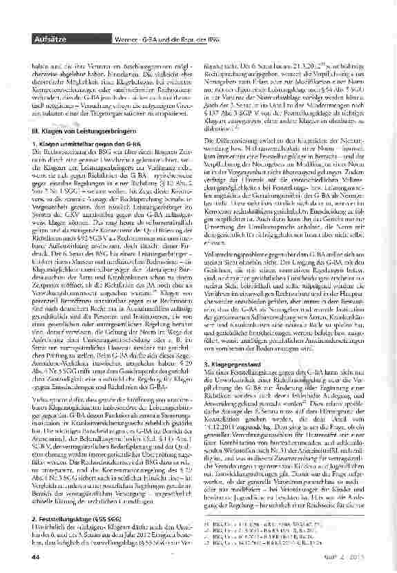 Vorschauseite 4: Der Gemeinsame Bundesausschuss (G-BA) aus der Sicht der Rechtsprechung des Bundessozialgerichts