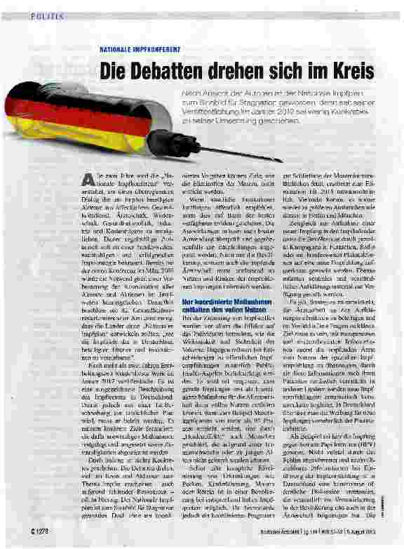 Vorschauseite 1: Die Debatten drehen sich im Kreis