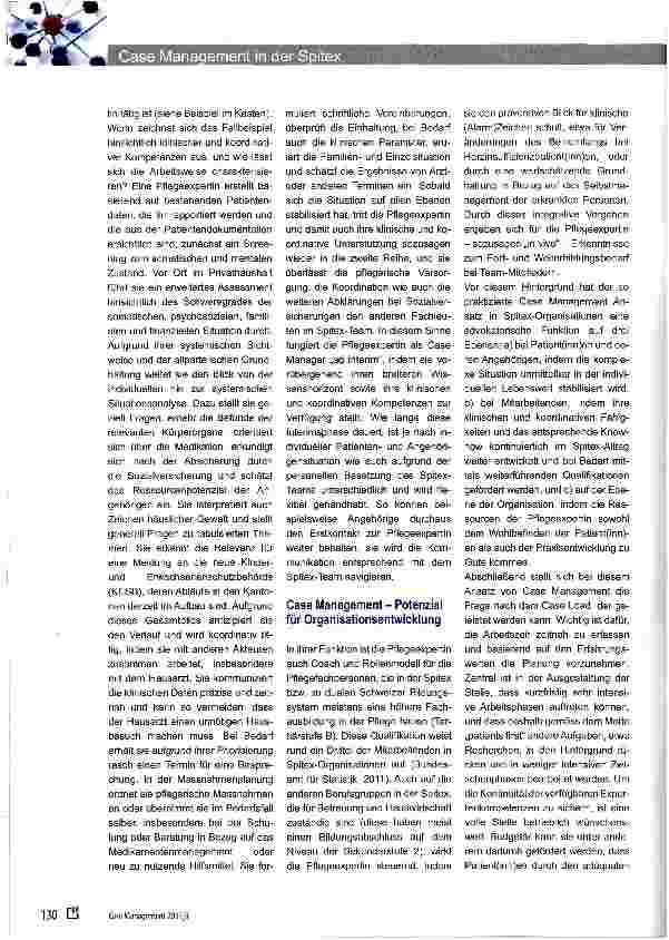 Vorschauseite 4: Case Management in der Spitex - klinische und koordinative Aufgaben aus einer Hand