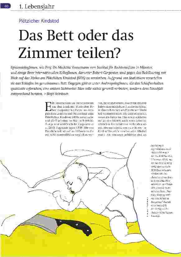 Vorschauseite 1: Plötzlicher Kindstod Das Bett oder das Zimmer teilen?