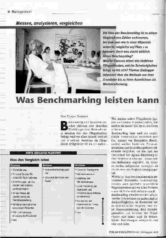 Vorschauseite 1: Was Benchmarking leisten kann Messen, analysieren, vergleichen