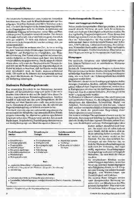 Vorschauseite 2: Spezialstationen für depressive Kranke