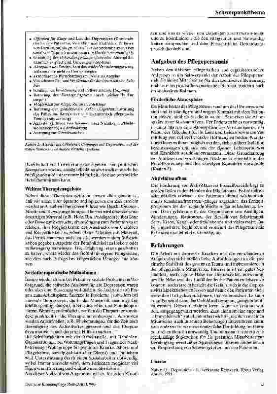 Vorschauseite 3: Spezialstationen für depressive Kranke