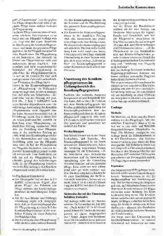 Vorschauseite 4: Der Krankenpflegeprozeß in der Ausbildung Gesetzlicher Anspruch und Realität