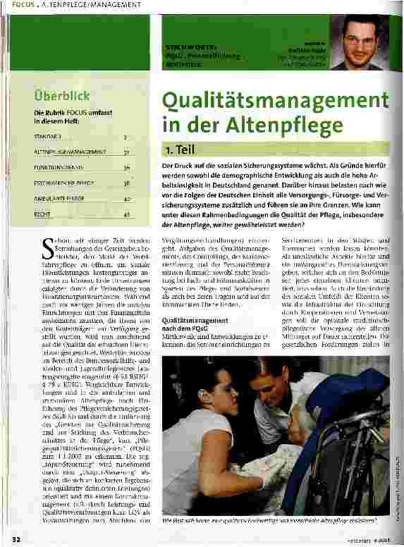 Vorschauseite 1: Qualitätsmanagement in der Altenpflege 1. Teil