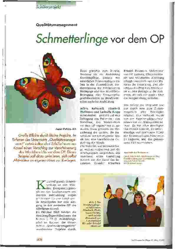 Vorschauseite 1: Schmetterlinge vor dem OP