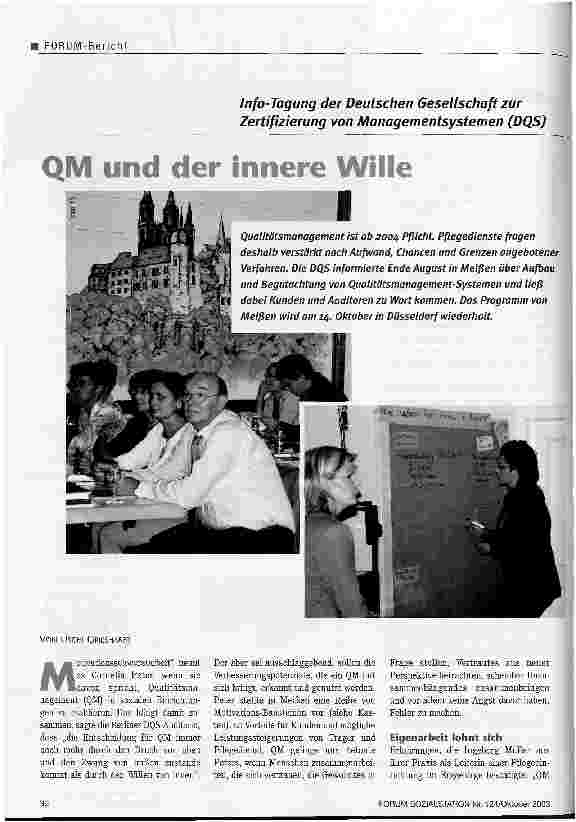 Vorschauseite 1: QM und der innere Wille