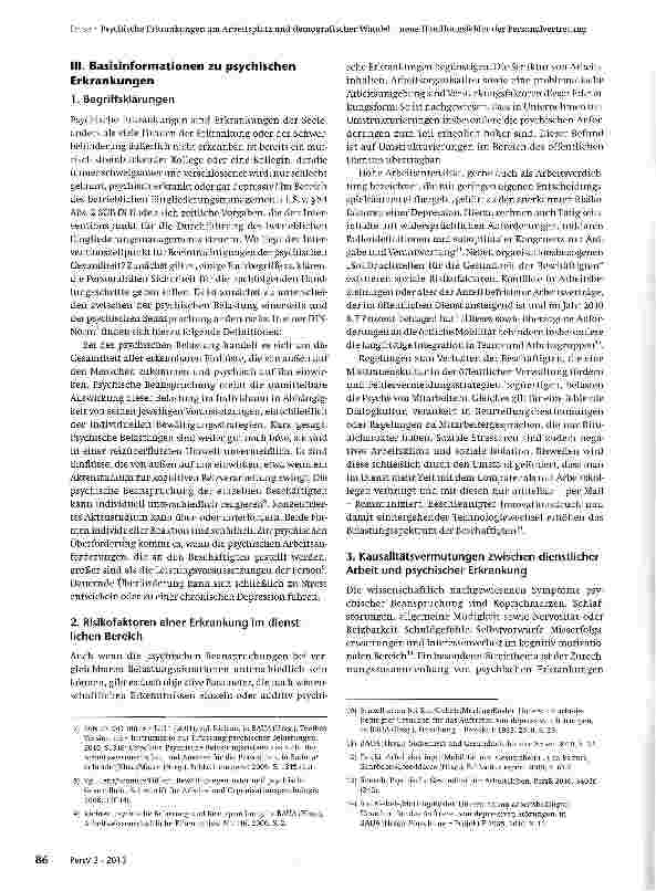Vorschauseite 3: Psychische Erkrankungen am Arbeitsplatz und demografischer Wandel - neue Handlungsfelder der Personalvertretung