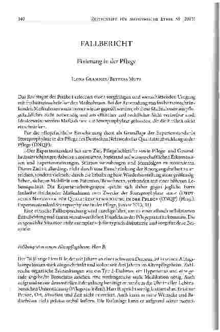 Vorschauseite 1: Fixierung in der Pflege