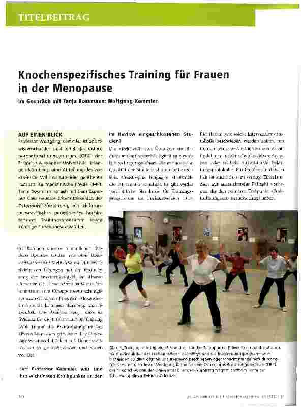 Vorschauseite 1: Knochenspezifisches Training für Frauen in der Menopause