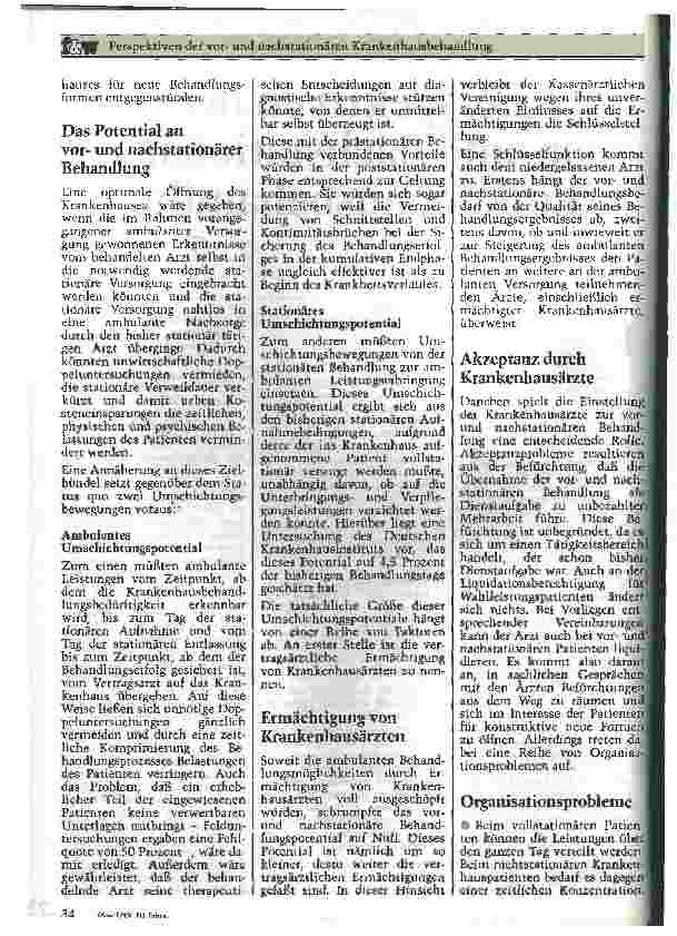Vorschauseite 2: Perspektiven der vorund nachstationären Krankenhausbehandlung