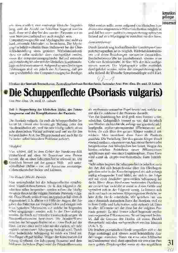 Vorschauseite 1: Die Schuppenflechte (Psoriasis vulgaris)