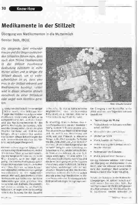 Vorschauseite 1: Medikamente in der StillzeitÜbergang von Medikamenten in die Muttermilch