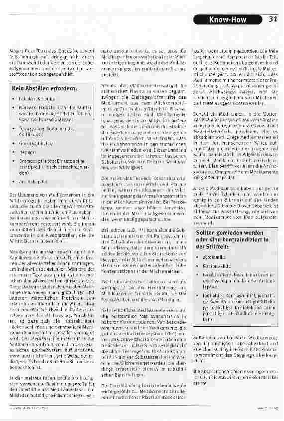 Vorschauseite 2: Medikamente in der StillzeitÜbergang von Medikamenten in die Muttermilch