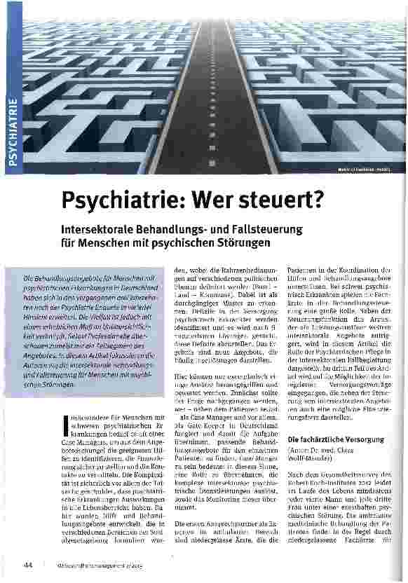 Vorschauseite 1: Psychiatrie: Wer steuert?