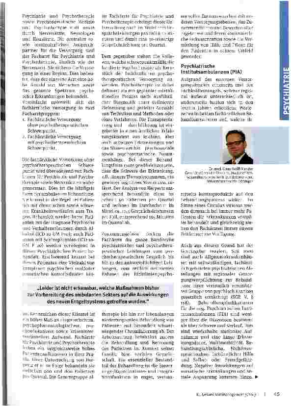Vorschauseite 2: Psychiatrie: Wer steuert?