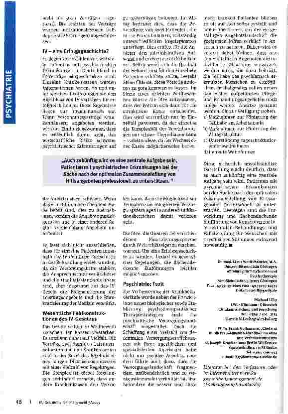 Vorschauseite 5: Psychiatrie: Wer steuert?