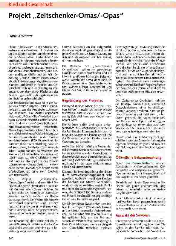 Vorschauseite 1: Projekt „Zeitschenker-Omas/-Opas