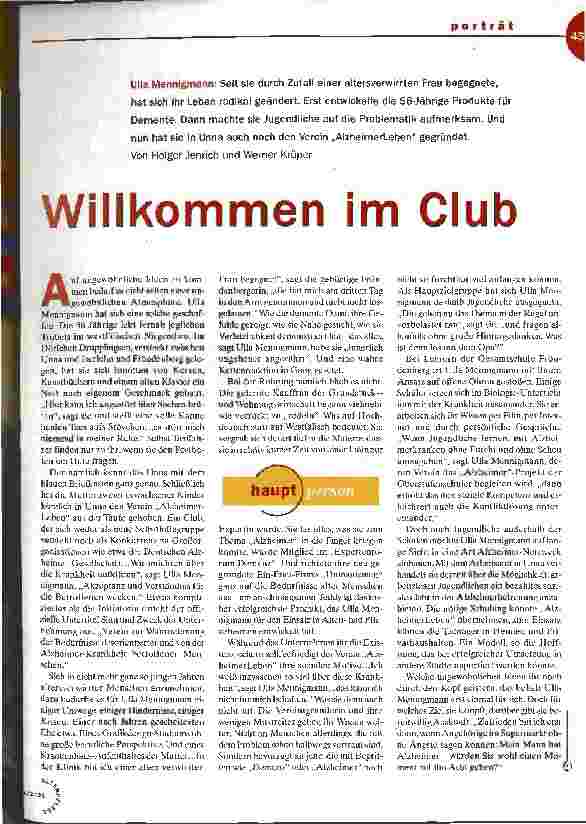 Vorschauseite 2: Willkommen im Club