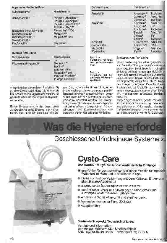 Vorschauseite 2: Antibakterielle Chemotherapeutika (II) 11. Folge Indikationen, Dosierungen und Nebenwirkungen einiger Chemotherapeutika