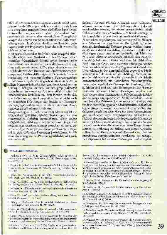 Vorschauseite 4: Zerebrale Störungen im Alter aus internistischer Sicht.