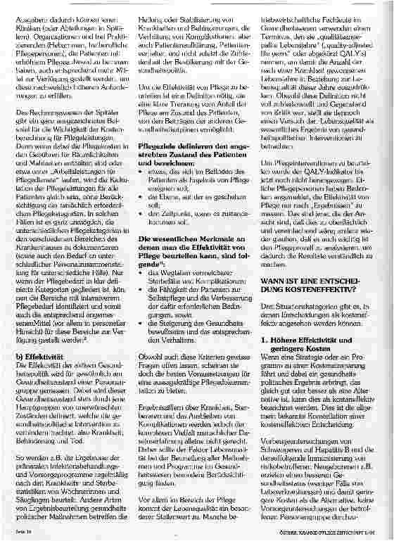 Vorschauseite 2: Kosteneffektivität in der Pflege Aus: Quality,Costs and Nursing Übersetzung aus dem Englischen.
