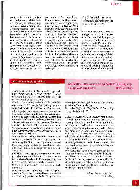 Vorschauseite 2: Chronik der Schwesternhochschule der Diakonie/Berlin Teil 6