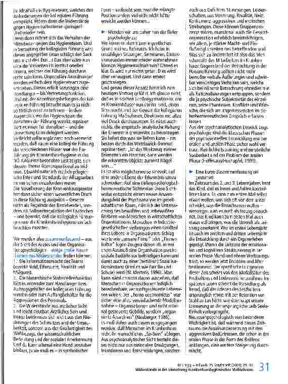 Vorschauseite 3: Widerstände in der Umsetzung Krankenhaushygienischer Maßnahmen aus der Sicht des Arztes, Organisationspsychologen und Psychotherapeuten