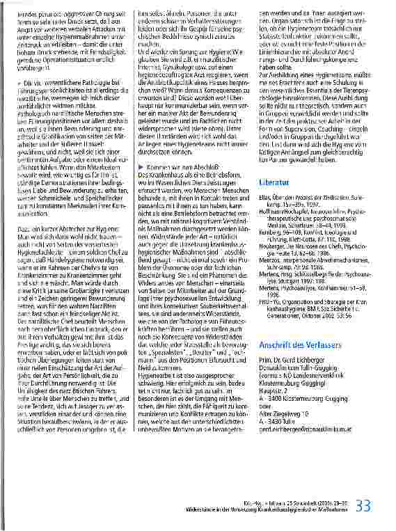 Vorschauseite 5: Widerstände in der Umsetzung Krankenhaushygienischer Maßnahmen aus der Sicht des Arztes, Organisationspsychologen und Psychotherapeuten
