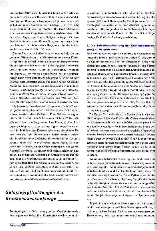 Vorschauseite 4: Qualifizierte Krankenhausseelsorge Theologische Orientierungen der Krankenhausseelsorge