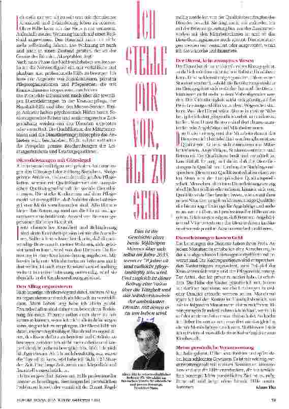 Vorschauseite 1: Ich stelle mir vor, alt zu sein Vision eines 36-jährigen über die ambulanten Dienste der Zukunft