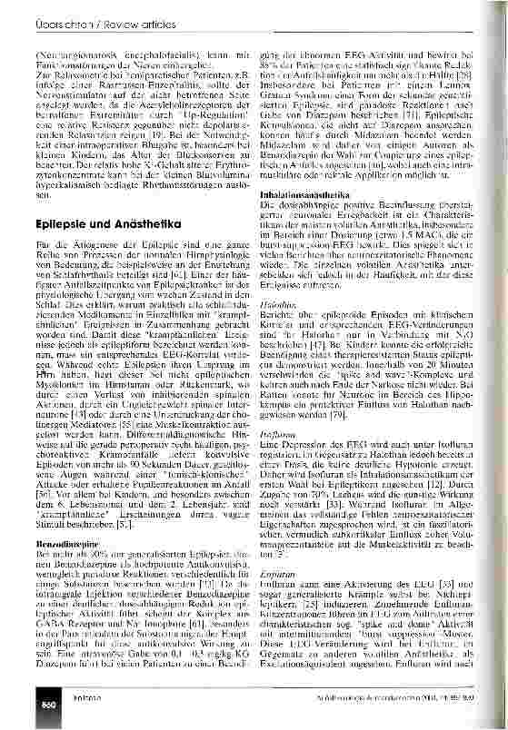 Vorschauseite 4: Anästhesie und Epilepsie - eine Übersicht (CME 12/03)