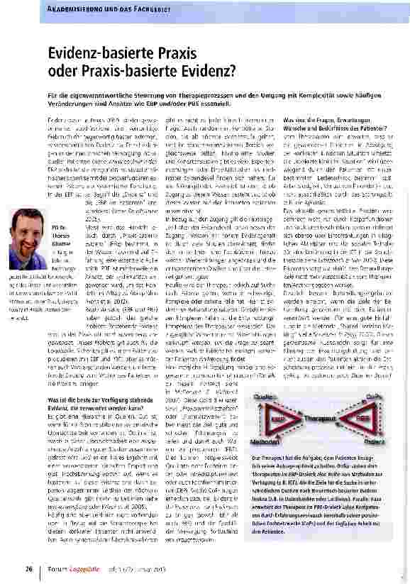 Vorschauseite 1: Evidenz-basierte Praxis oder Praxis-basierte Evidenz?