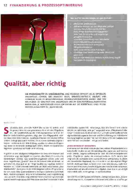 Vorschauseite 1: Qualität, aber richtig