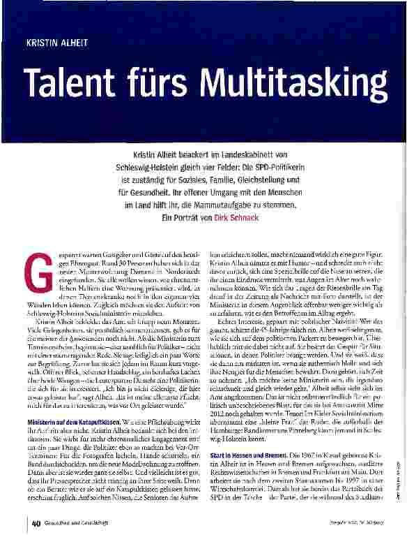 Vorschauseite 1: Talent fürs Multitasking