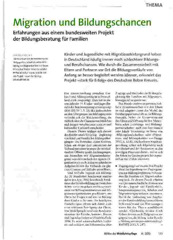 Vorschauseite 1: Migration und Bildungschancen