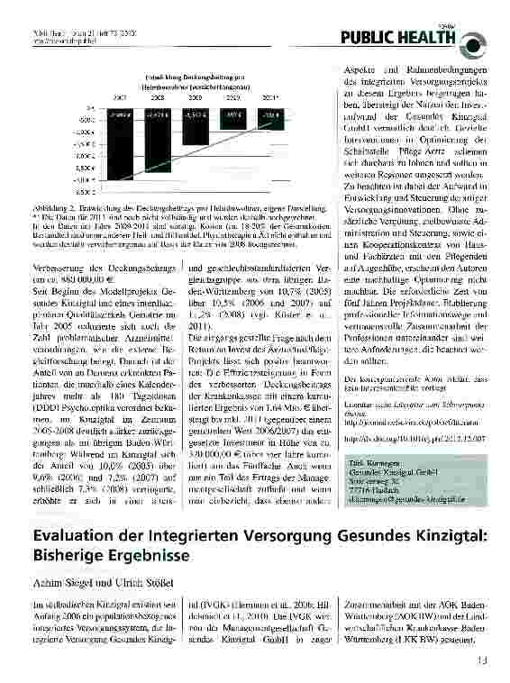 Vorschauseite 1: Evaluation der Integrierten Versorgung Gesundes Kinzigtal: Bisherige Ergebnisse