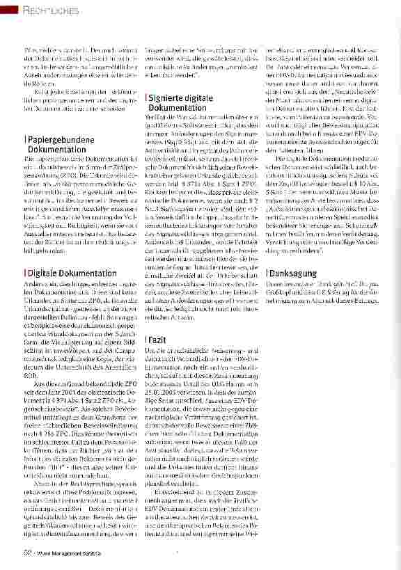 Vorschauseite 2: Die rechtliche Verbindlichkeit der EDV-Dokumentation