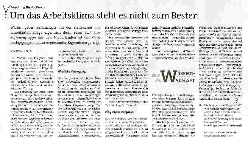 Vorschauseite 1: Um das Arbeitsklima steht es nicht zum Besten