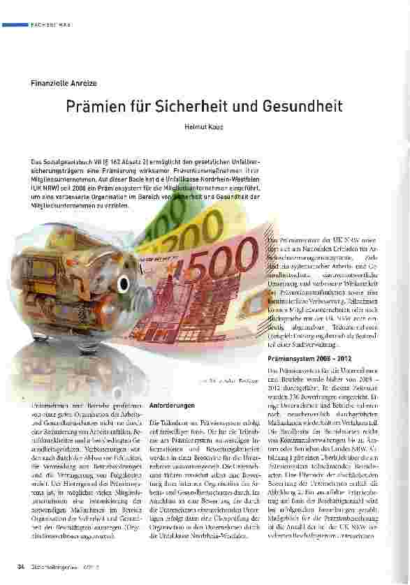 Vorschauseite 1: Prämien für Sicherheit und Gesundheit