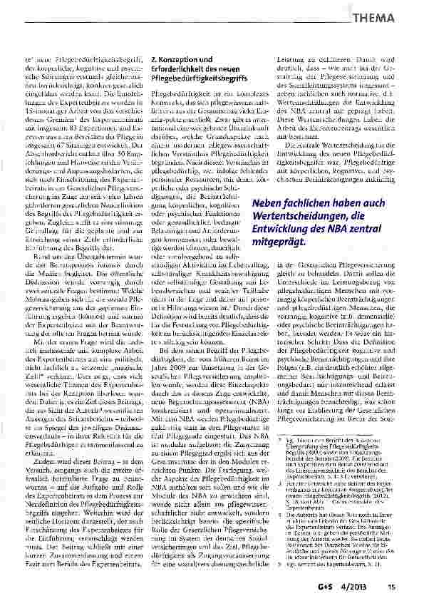 Vorschauseite 2: Der neue Pflegebedürftigkeitsbegriff: Die Empfehlungen des Expertenbeirats zur konkreten Ausgestaltung seiner Einführung revisited
