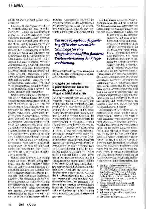 Vorschauseite 3: Der neue Pflegebedürftigkeitsbegriff: Die Empfehlungen des Expertenbeirats zur konkreten Ausgestaltung seiner Einführung revisited
