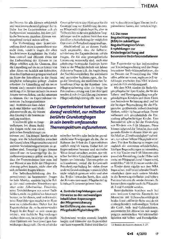 Vorschauseite 4: Der neue Pflegebedürftigkeitsbegriff: Die Empfehlungen des Expertenbeirats zur konkreten Ausgestaltung seiner Einführung revisited