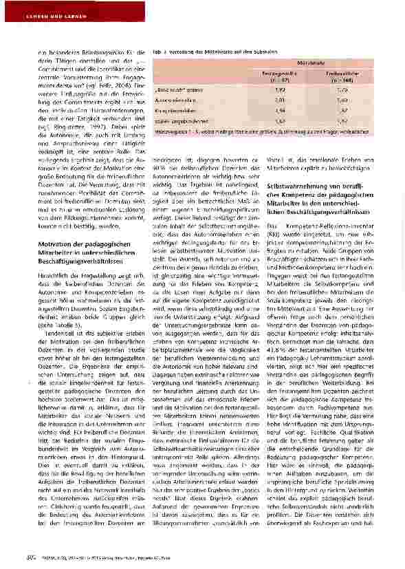 Vorschauseite 4: Commitment; Motivation und Kompetenz von Dozenten in der Weiterbildung Unterschiedliche Ausprägungen bei Festangestelltenund Freiberuflern